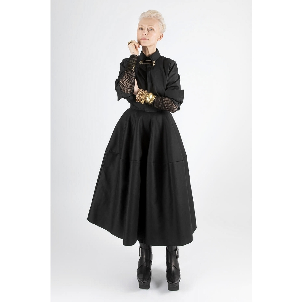 Esther Perbandt Squircle Custom Made Heavy Avante Garde Parachute Midi Skirt